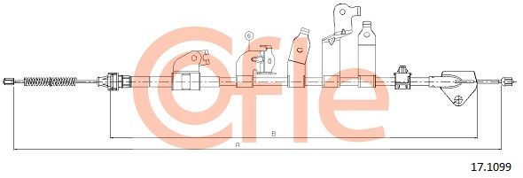 COFLE 17.1099 Cable Pull, parking brake