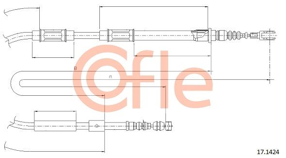 COFLE 17.1424 Cable Pull, parking brake
