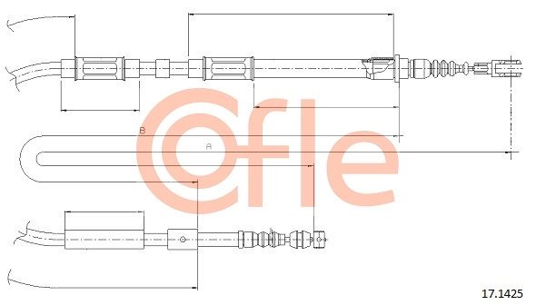COFLE 17.1425 Cable Pull, parking brake