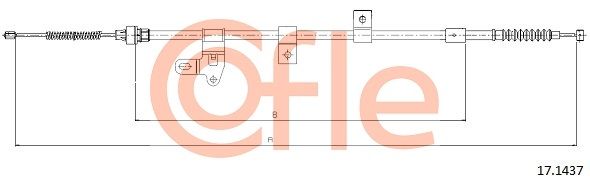 COFLE 17.1437 Cable Pull, parking brake