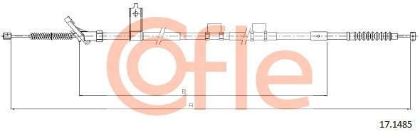 COFLE 17.1485 Cable Pull, parking brake