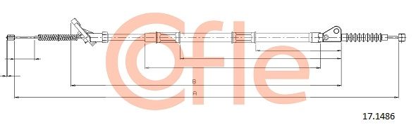 COFLE 17.1486 Cable Pull, parking brake