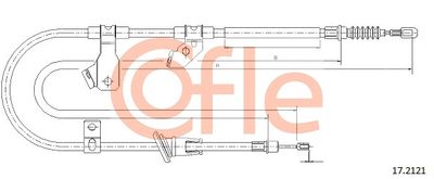 Cable Pull, parking brake COFLE 17.2121