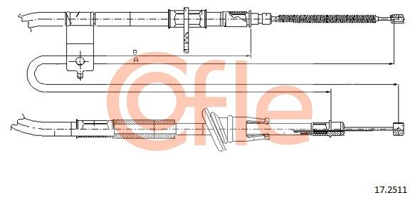 COFLE 17.2511 Cable Pull, parking brake