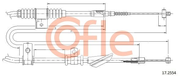 COFLE 17.2554 Cable Pull, parking brake