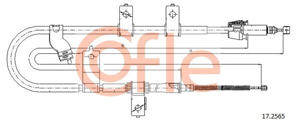 COFLE 17.2565 Cable Pull, parking brake