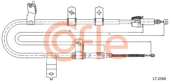 COFLE 17.2566 Cable Pull, parking brake
