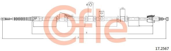 COFLE 17.2567 Cable Pull, parking brake