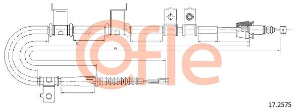 COFLE 17.2575 Cable Pull, parking brake