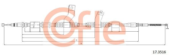 COFLE 17.3516 Cable Pull, parking brake