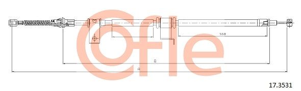 COFLE 17.3531 Cable Pull, parking brake