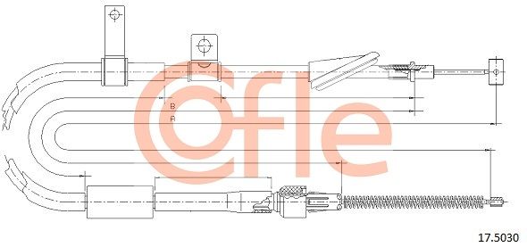 COFLE 17.5030 Cable Pull, parking brake
