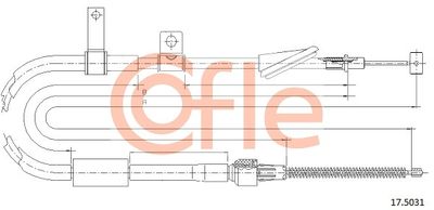 Cable Pull, parking brake COFLE 17.5031