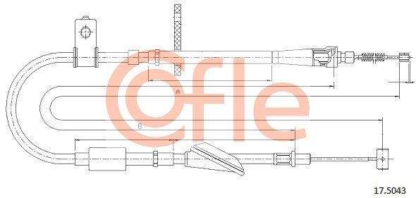 COFLE 17.5043 Cable Pull, parking brake