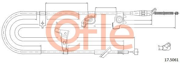COFLE 17.5061 Cable Pull, parking brake