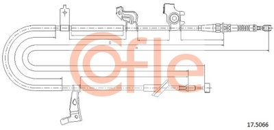 Cable Pull, parking brake COFLE 17.5066