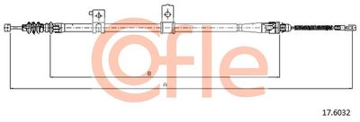Cable Pull, parking brake COFLE 17.6032