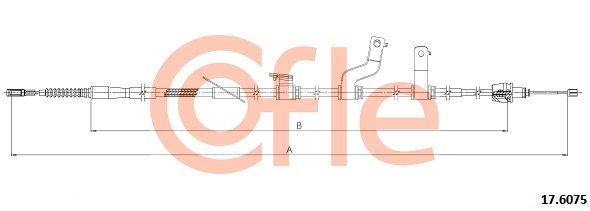 COFLE 17.6075 Cable Pull, parking brake