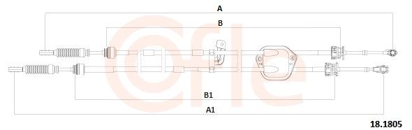 COFLE 18.1805 Cable Pull, manual transmission