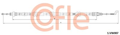Cable Pull, parking brake COFLE 1.VK007