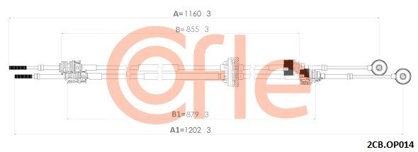 COFLE 2CB.OP014 Cable Pull, manual transmission