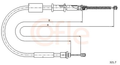 Cable Pull, parking brake COFLE 321.7