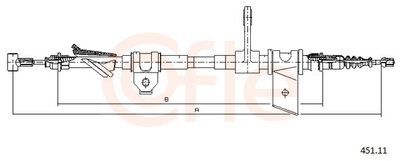 Cable Pull, parking brake COFLE 451.11