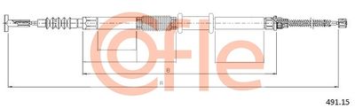 Cable Pull, parking brake COFLE 491.15