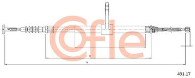 Cable Pull, parking brake COFLE 491.17
