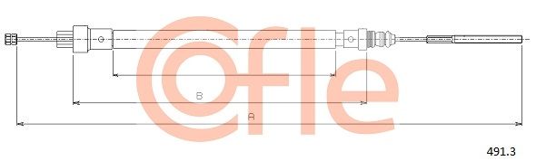 COFLE 491.3 Cable Pull, parking brake
