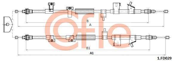 COFLE 92.1.FD029 Cable Pull, parking brake