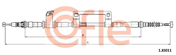 COFLE 92.1.KI011 Cable Pull, parking brake
