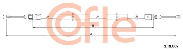 COFLE 92.1.RE007 Cable Pull, parking brake