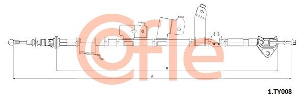COFLE 92.1.TY008 Cable Pull, parking brake