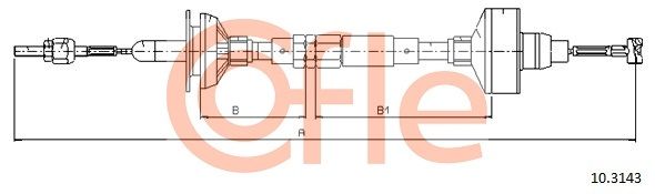 COFLE 92.10.3143 Cable Pull, clutch control