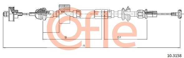 COFLE 92.10.3158 Cable Pull, clutch control