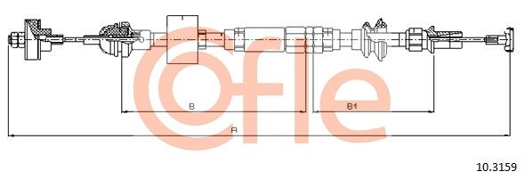COFLE 92.10.3159 Cable Pull, clutch control