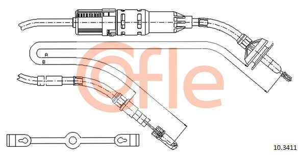 COFLE 92.10.3411 Cable Pull, clutch control