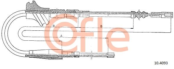 COFLE 92.10.4093 Cable Pull, parking brake