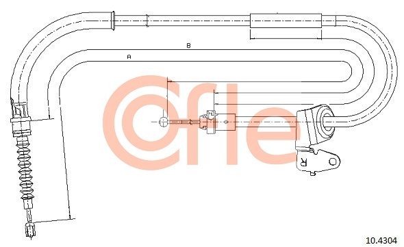 COFLE 92.10.4304 Cable Pull, parking brake