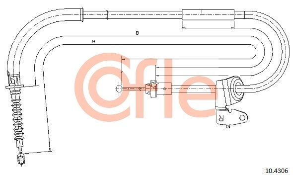 COFLE 92.10.4306 Cable Pull, parking brake
