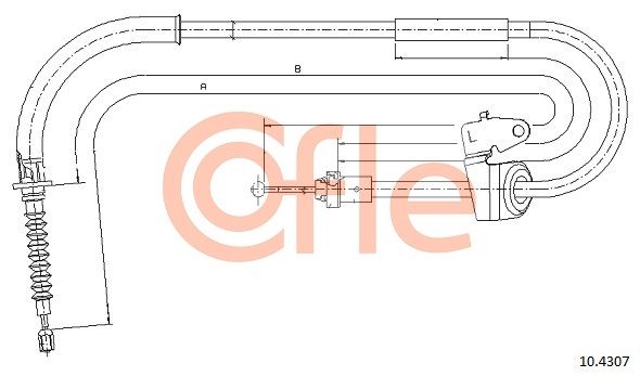 COFLE 92.10.4307 Cable Pull, parking brake