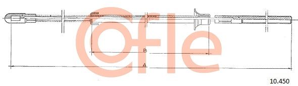 COFLE 92.10.450 Cable Pull, parking brake