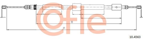 COFLE 92.10.4563 Cable Pull, parking brake