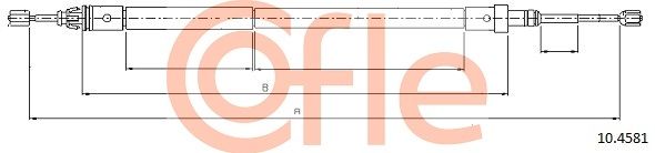 COFLE 92.10.4581 Cable Pull, parking brake