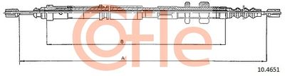 Cable Pull, parking brake COFLE 92.10.4651