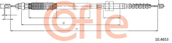 COFLE 92.10.4653 Cable Pull, parking brake
