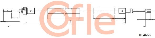 COFLE 92.10.4666 Cable Pull, parking brake