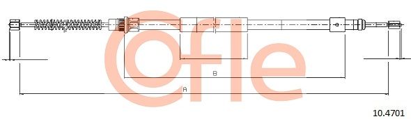 COFLE 92.10.4701 Cable Pull, parking brake