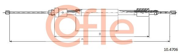 COFLE 92.10.4706 Cable Pull, parking brake